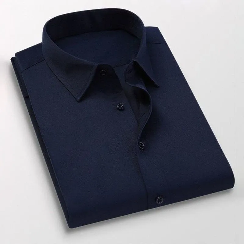 Men's Plus Size Dress Shirt, Casual Long Sleeve Button Down Shirt for Big and Tall Men, Comfortable Fit, Business or Everyday Wear, White thumbnail 6