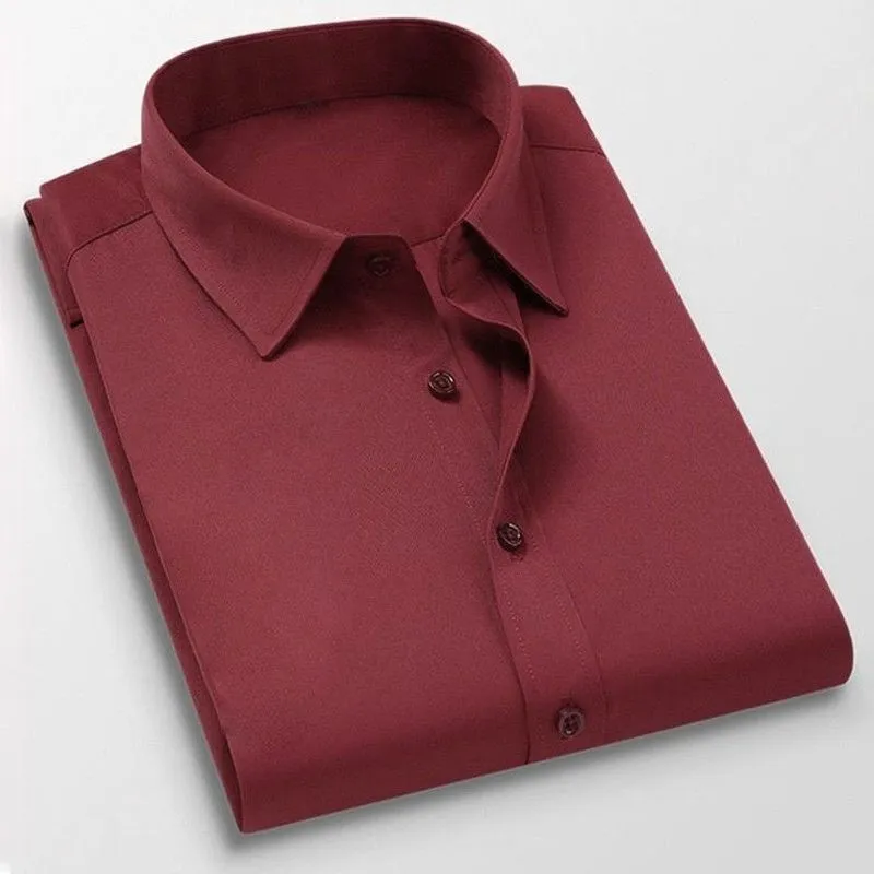 Men's Plus Size Dress Shirt, Casual Long Sleeve Button Down Shirt for Big and Tall Men, Comfortable Fit, Business or Everyday Wear, White thumbnail 7