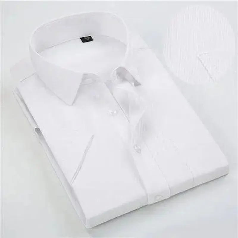 Men's Plus Size Dress Shirt, Casual Long Sleeve Button Down Shirt for Big and Tall Men, Comfortable Fit, Business or Everyday Wear, White thumbnail 5