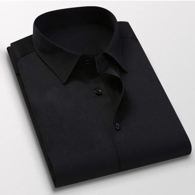 Men's Plus Size Dress Shirt, Casual Long Sleeve Button Down Shirt for Big and Tall Men, Comfortable Fit, Business or Everyday Wear, White thumbnail 9