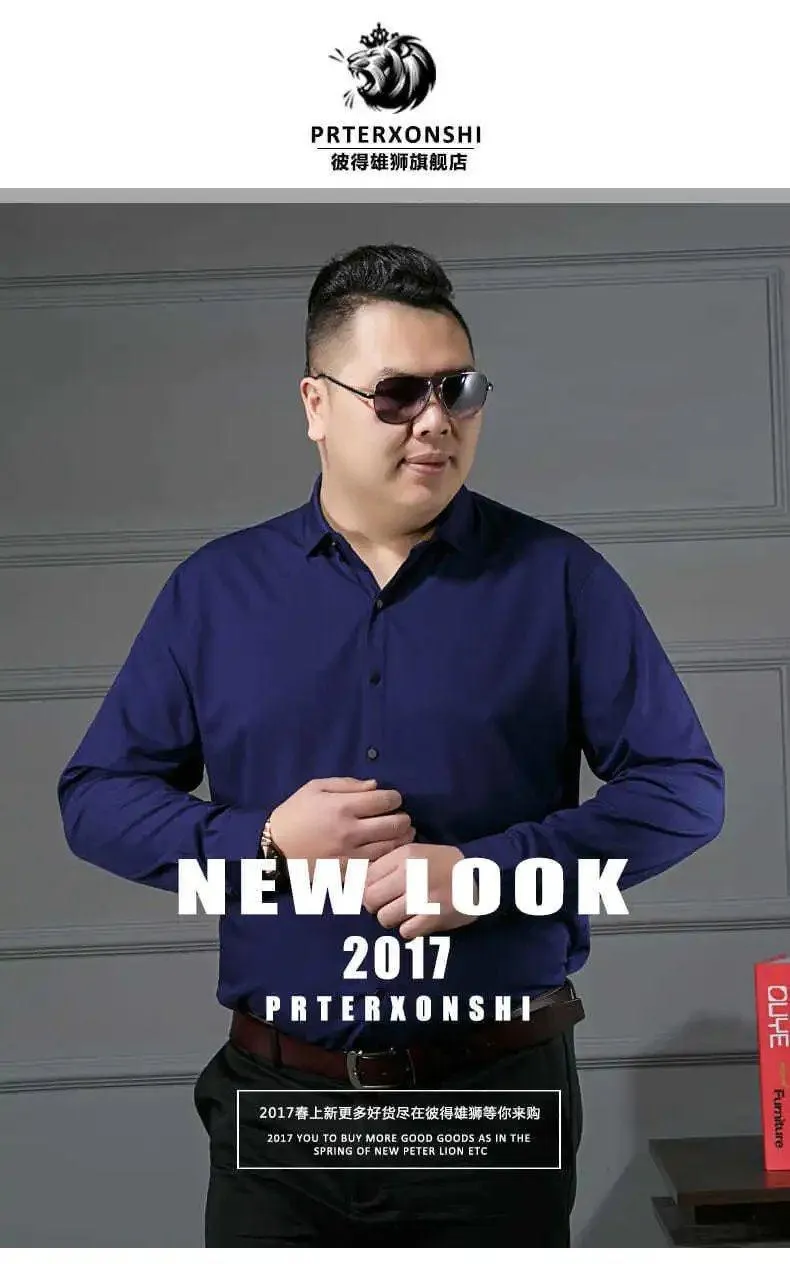 Men's Plus Size Dress Shirt, Casual Long Sleeve Button Down Shirt for Big and Tall Men, Comfortable Fit, Business or Everyday Wear, White showcase 2