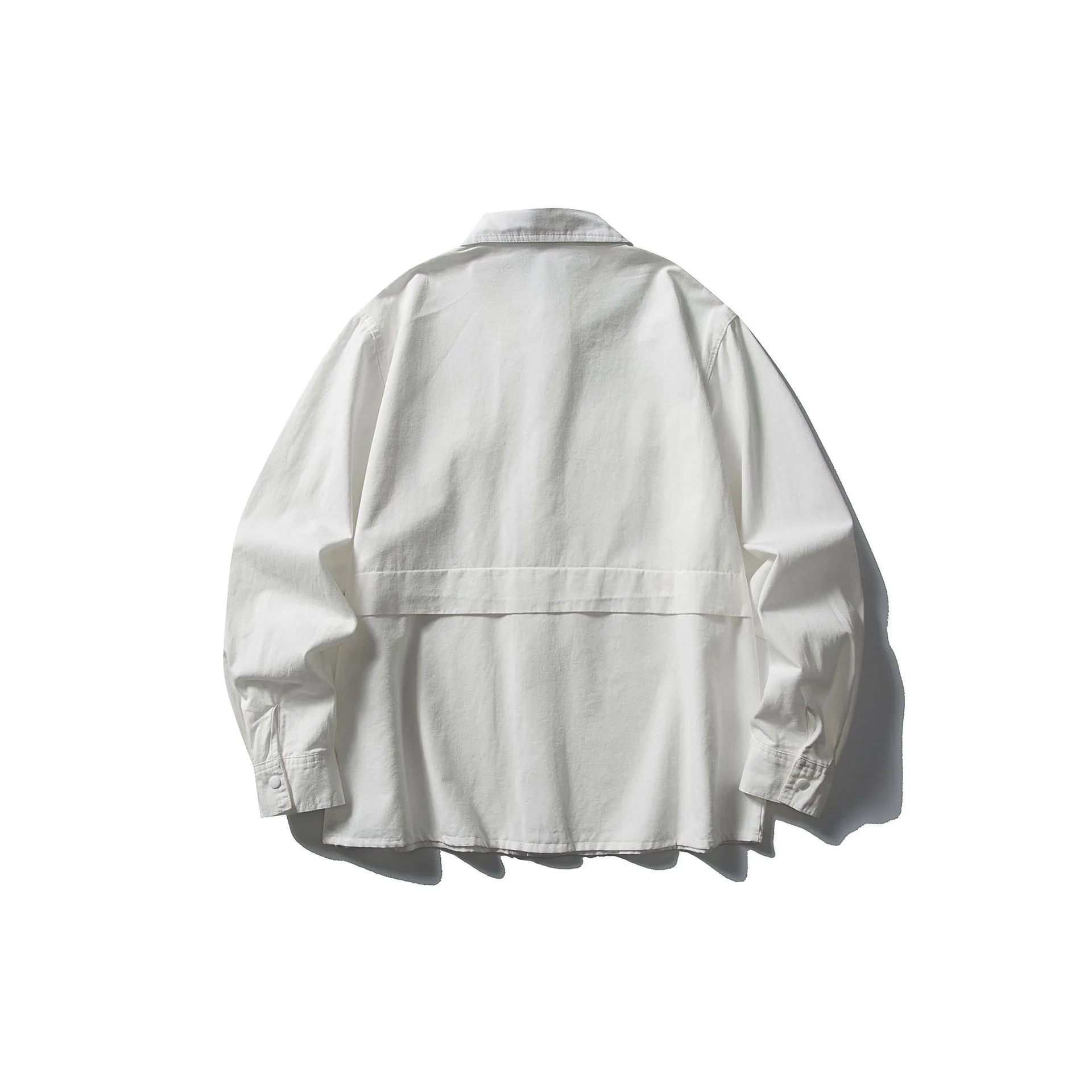 Men's Japanese Military Style Patchwork Work Shirt - Autumn Commuting Long Sleeve Shirt Jacket with Double Pockets - Casual Silhouette thumbnail 5