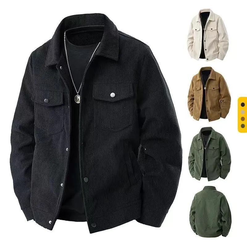Men's Retro Japanese Casual Jacket Trendy Lapel Workwear Top Versatile Outerwear for Spring Autumn Fashion thumbnail 1