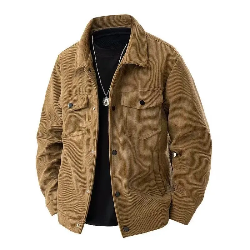 Men's Retro Japanese Casual Jacket Trendy Lapel Workwear Top Versatile Outerwear for Spring Autumn Fashion thumbnail 4