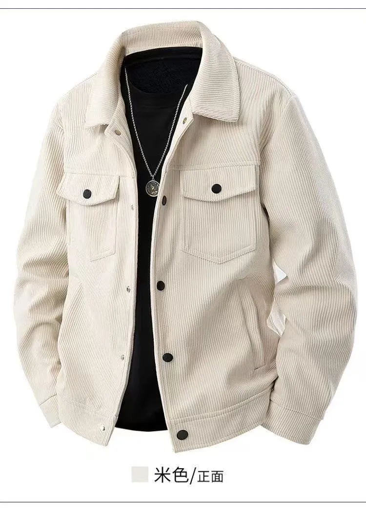 Men's Retro Japanese Casual Jacket Trendy Lapel Workwear Top Versatile Outerwear for Spring Autumn Fashion showcase 6