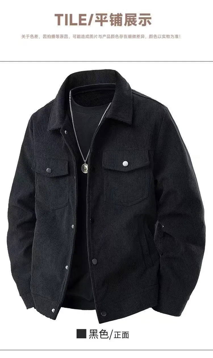 Men's Retro Japanese Casual Jacket Trendy Lapel Workwear Top Versatile Outerwear for Spring Autumn Fashion showcase 4