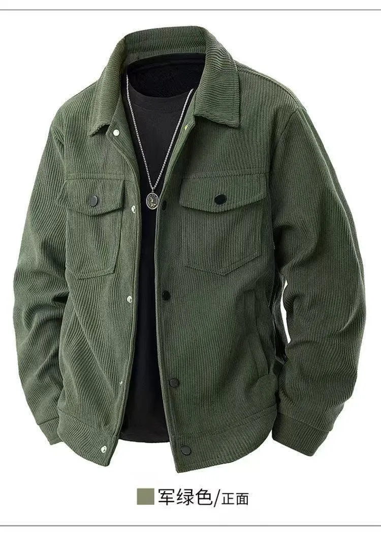 Men's Retro Japanese Casual Jacket Trendy Lapel Workwear Top Versatile Outerwear for Spring Autumn Fashion showcase 8