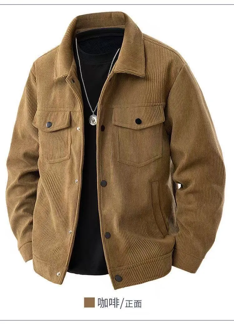 Men's Retro Japanese Casual Jacket Trendy Lapel Workwear Top Versatile Outerwear for Spring Autumn Fashion showcase 10