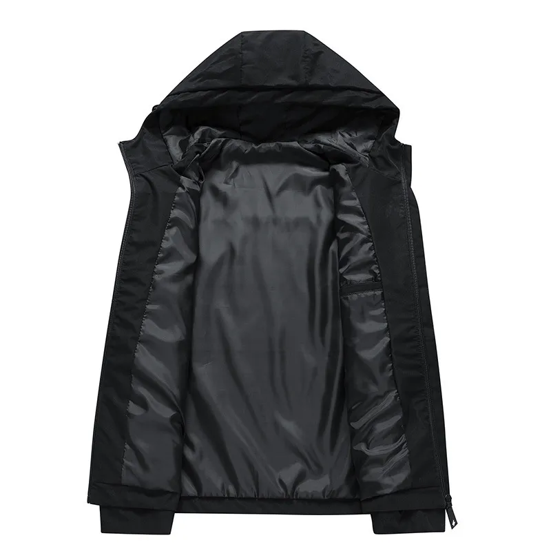 Men's Spring Autumn Hooded Jacket - Korean Style Casual Trendy Top - Lightweight Windbreaker for Youth Fashion thumbnail 4