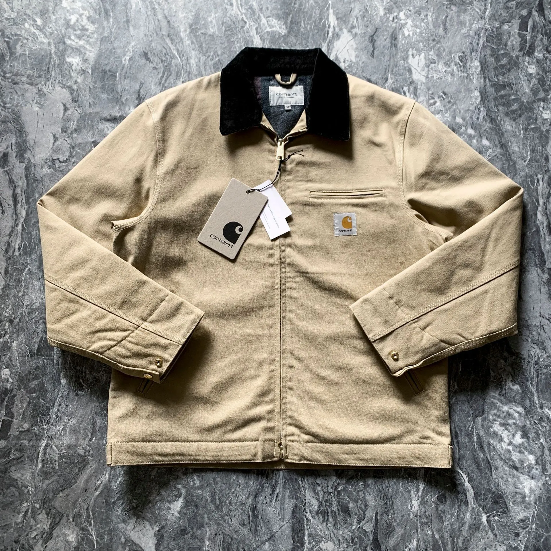 Men's Detroit Style Workwear Jacket with Felt Lining - Casual Lapel Coat, Durable Outerwear for Construction, Mechanics, and Outdoor Work thumbnail 6