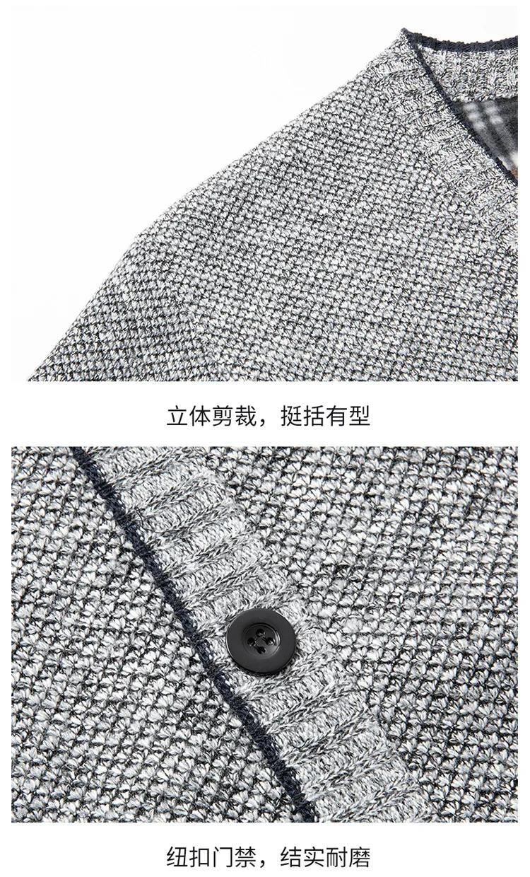 Men's V-Neck Knit Cardigan Sweater Jacket, Autumn Winter Thick Casual Outerwear for Men showcase 11