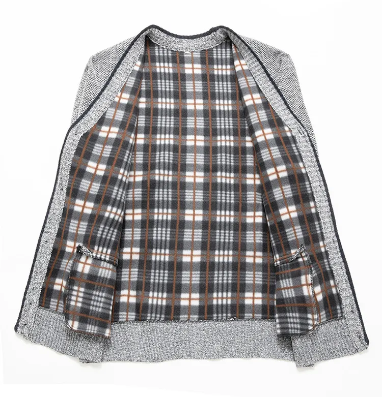 Men's V-Neck Knit Cardigan Sweater Jacket, Autumn Winter Thick Casual Outerwear for Men showcase 4