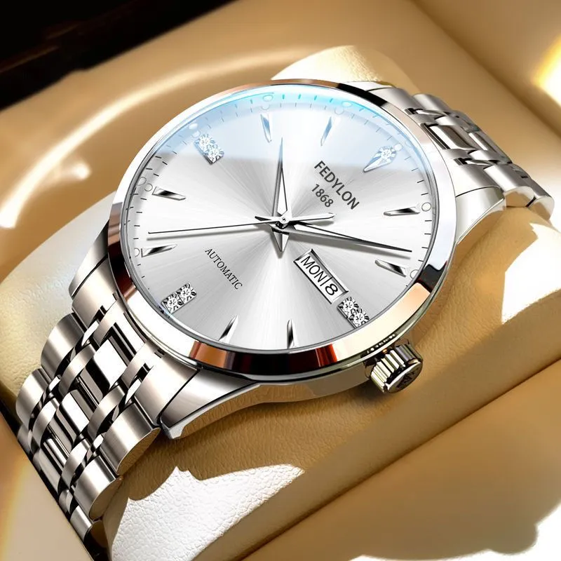 Men's Quartz Watch Vertiron Brand Steel Band Waterproof Wristwatch for Business Casual Style Middle School Students and Everyday Wear thumbnail 3