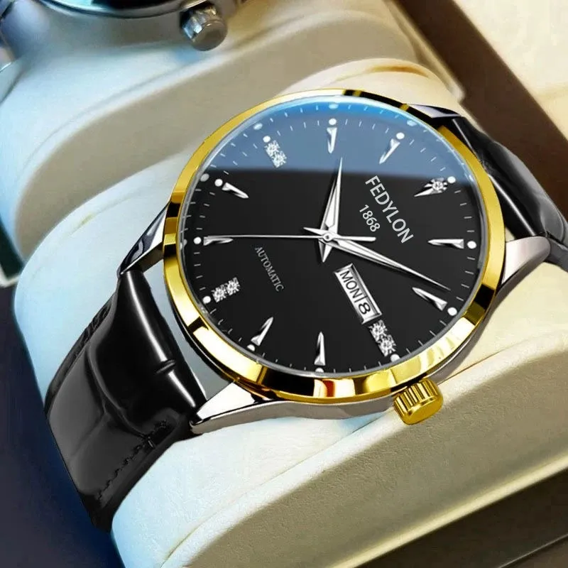 Men's Quartz Watch Vertiron Brand Steel Band Waterproof Wristwatch for Business Casual Style Middle School Students and Everyday Wear thumbnail 8