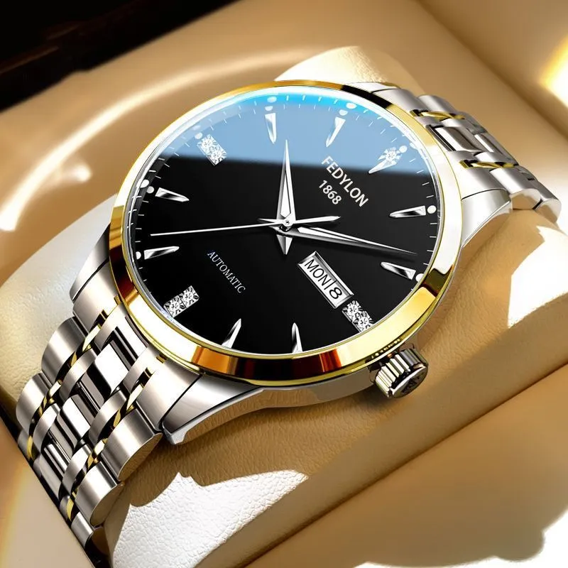 Men's Quartz Watch Vertiron Brand Steel Band Waterproof Wristwatch for Business Casual Style Middle School Students and Everyday Wear thumbnail 10