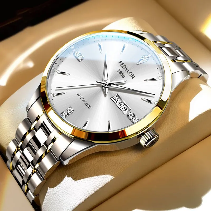 Men's Quartz Watch Vertiron Brand Steel Band Waterproof Wristwatch for Business Casual Style Middle School Students and Everyday Wear thumbnail 4