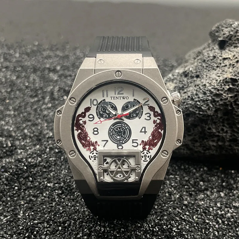 Men's Fashion Quartz Watch with Silicone Band - Trendy Jason Statham Style Wristwatch for Live Selling thumbnail 1