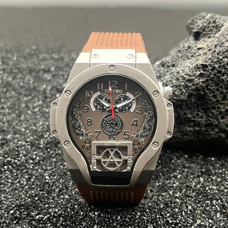Men's Fashion Quartz Watch with Silicone Band - Trendy Jason Statham Style Wristwatch for Live Selling thumbnail 8