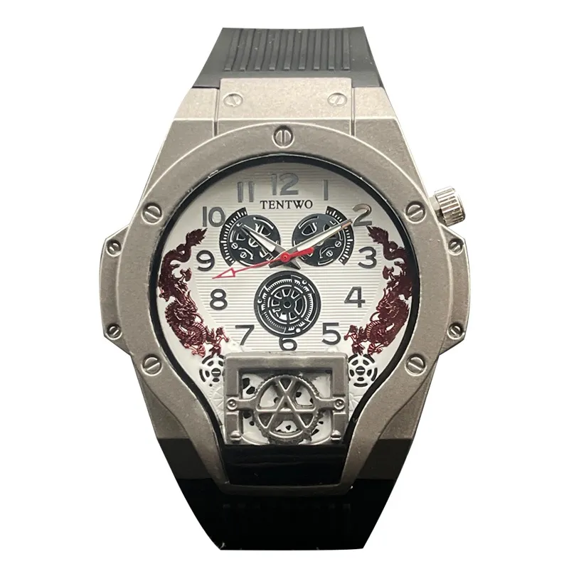 Men's Fashion Quartz Watch with Silicone Band - Trendy Jason Statham Style Wristwatch for Live Selling thumbnail 5
