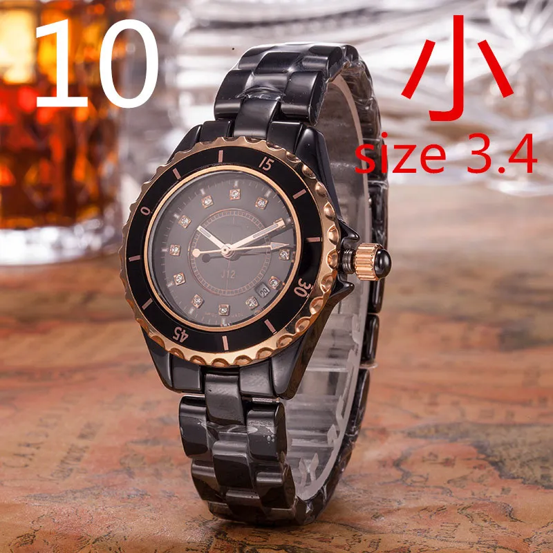 Women's White Ceramic Quartz Watch J12 Style, Waterproof Butterfly Buckle, Couple's Watch Option, Elegant Ladies Wristwatch, Fashionable Timepiece for Her thumbnail 9