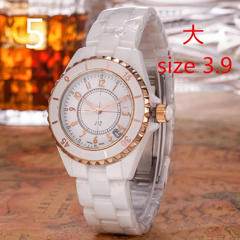 Women's White Ceramic Quartz Watch J12 Style, Waterproof Butterfly Buckle, Couple's Watch Option, Elegant Ladies Wristwatch, Fashionable Timepiece for Her thumbnail 8