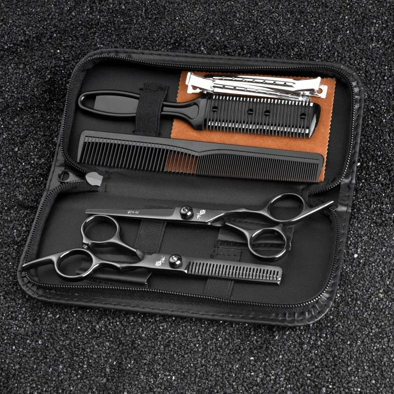 Professional Hair Cutting Scissors Set - 11 Piece Kit for Barbers & Home Use - Includes Thinning Shears, Comb, Clips, and Case thumbnail 9