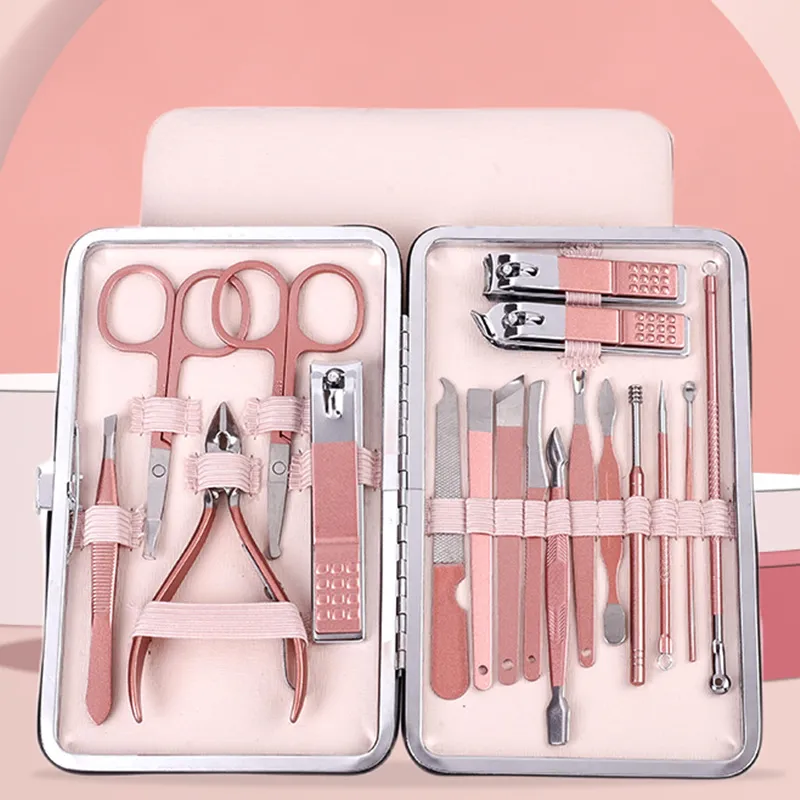 Professional Stainless Steel Manicure Pedicure Set - Nail Clippers, Cuticle Pusher, Nail File, and More - Complete Nail Care Kit for Men and Women thumbnail 1