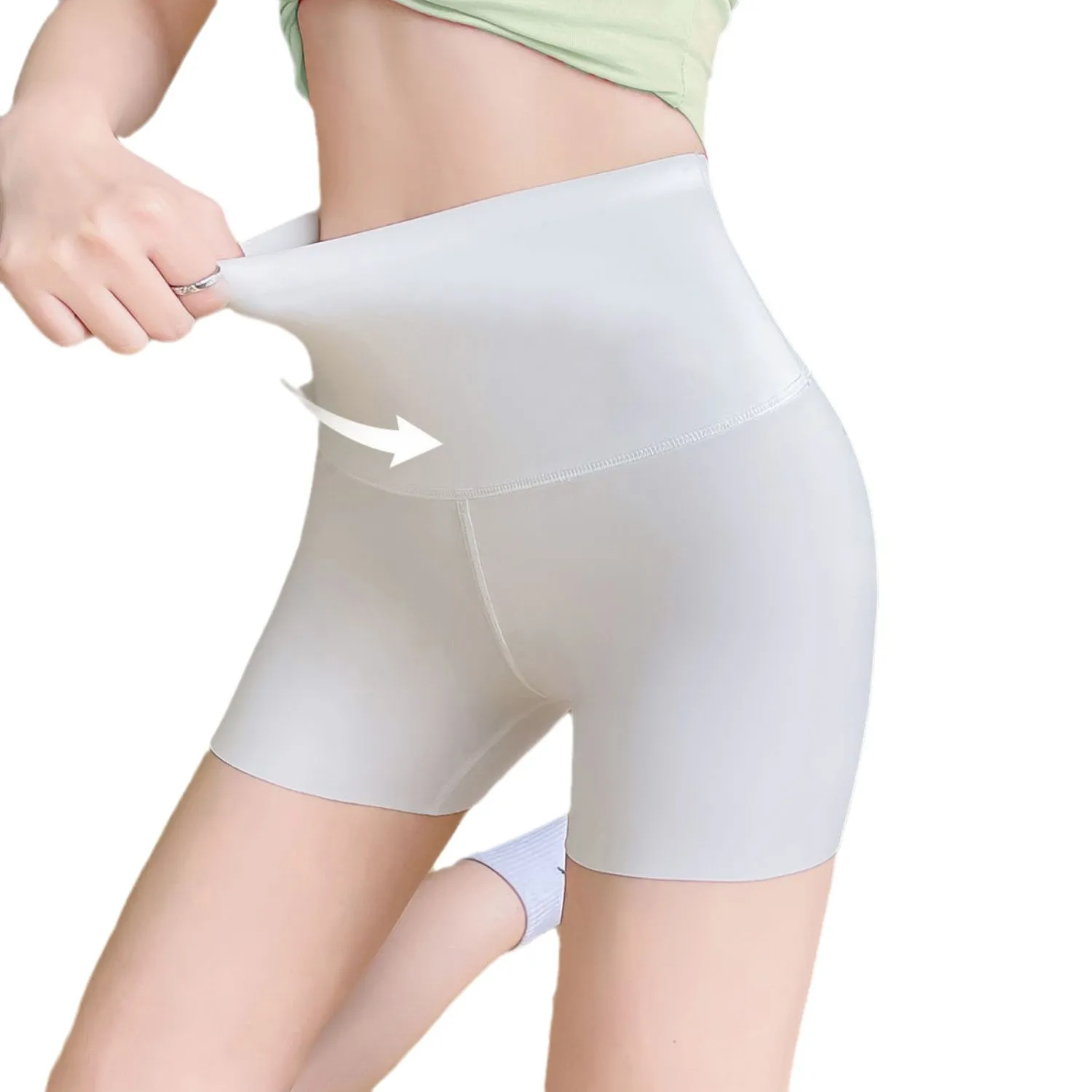Women's Ice Silk Safety Shorts - Thin, Anti-Chafing, Anti-Dirt Leggings - Plus Size Seamless Yoga & Activewear - Summer Comfort thumbnail 5