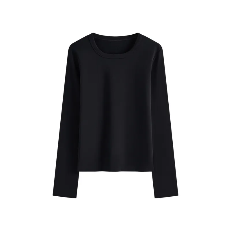 Women's Long Sleeve Round Neck T-Shirt - Slim Fit Casual Top for Spring & Fall - Stylish Bottoming Shirt thumbnail 6