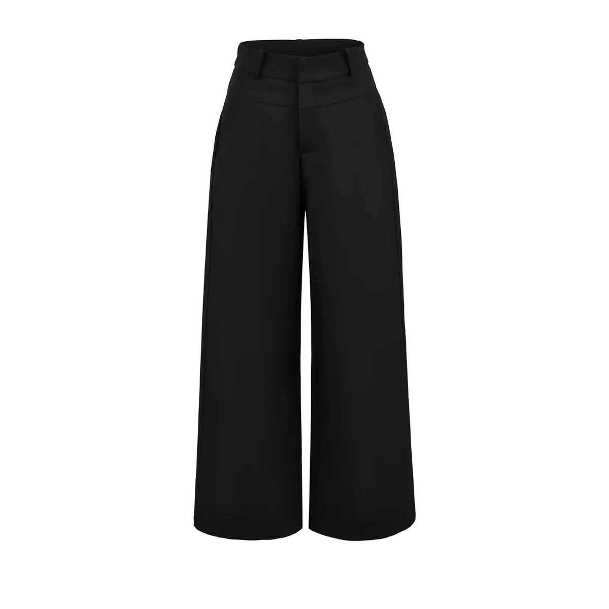 Women's High-Waisted Wide Leg Trousers - Elegant Straight Leg Suit Pants for Autumn, Drapey, Simple, Old Money Style, Long Length showcase 6