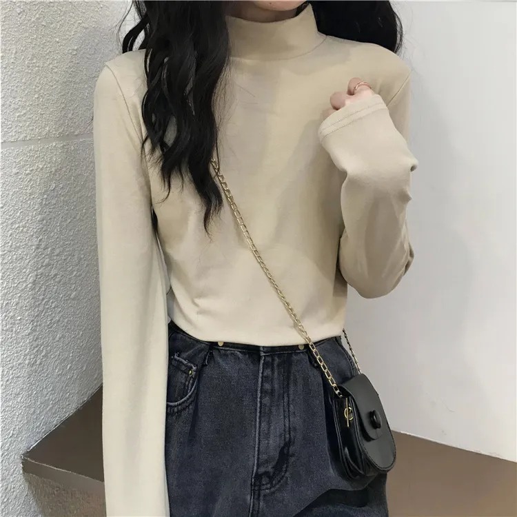 Women's Thermal Underwear Top - Brushed Fleece Lined Half High Collar Long Sleeve Base Layer T-Shirt for Cold Weather, Autumn/Winter Style showcase 10