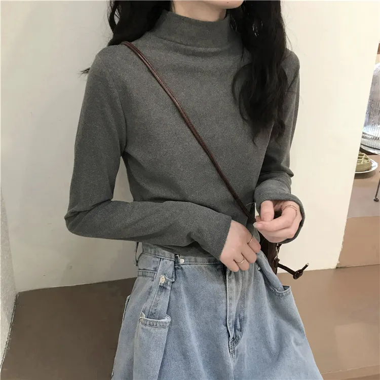 Women's Thermal Underwear Top - Brushed Fleece Lined Half High Collar Long Sleeve Base Layer T-Shirt for Cold Weather, Autumn/Winter Style showcase 12