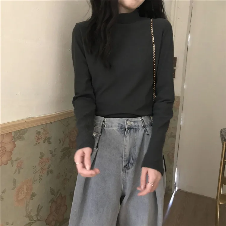 Women's Thermal Underwear Top - Brushed Fleece Lined Half High Collar Long Sleeve Base Layer T-Shirt for Cold Weather, Autumn/Winter Style thumbnail 10