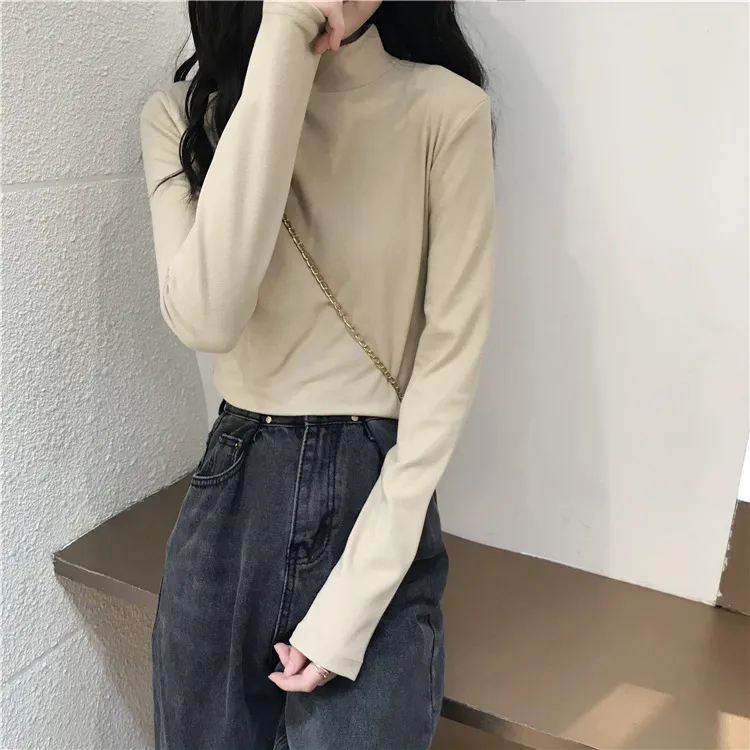 Women's Thermal Underwear Top - Brushed Fleece Lined Half High Collar Long Sleeve Base Layer T-Shirt for Cold Weather, Autumn/Winter Style showcase 9