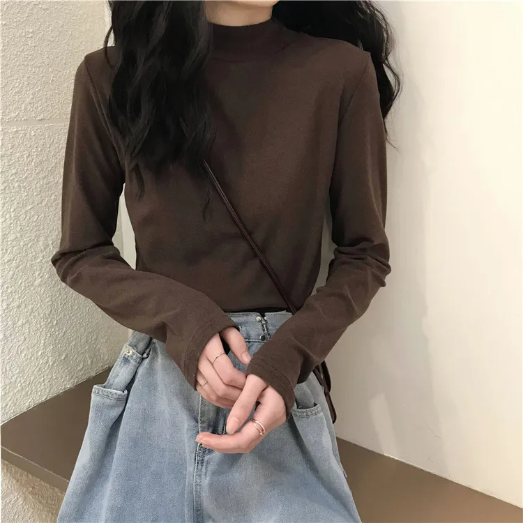 Women's Thermal Underwear Top - Brushed Fleece Lined Half High Collar Long Sleeve Base Layer T-Shirt for Cold Weather, Autumn/Winter Style showcase 18