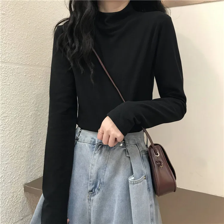 Women's Thermal Underwear Top - Brushed Fleece Lined Half High Collar Long Sleeve Base Layer T-Shirt for Cold Weather, Autumn/Winter Style showcase 14