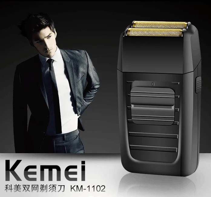 Kemei KM-1102 Electric Shaver for Men - Rechargeable Cordless Foil Shaver with Double Mesh - Powerful Close Shave for Home and Travel showcase 6