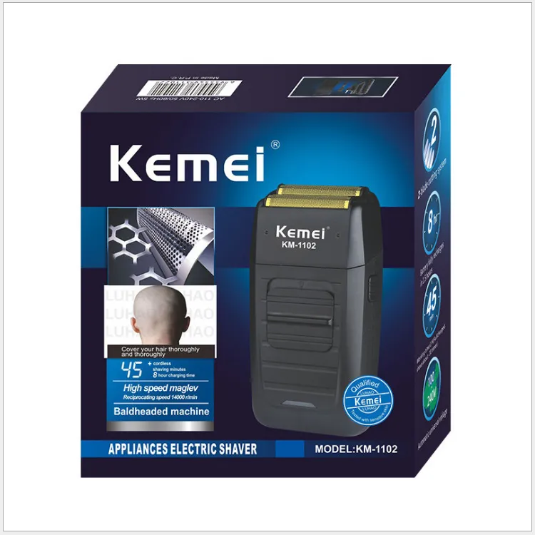 Kemei KM-1102 Electric Shaver for Men - Rechargeable Cordless Foil Shaver with Double Mesh - Powerful Close Shave for Home and Travel thumbnail 4