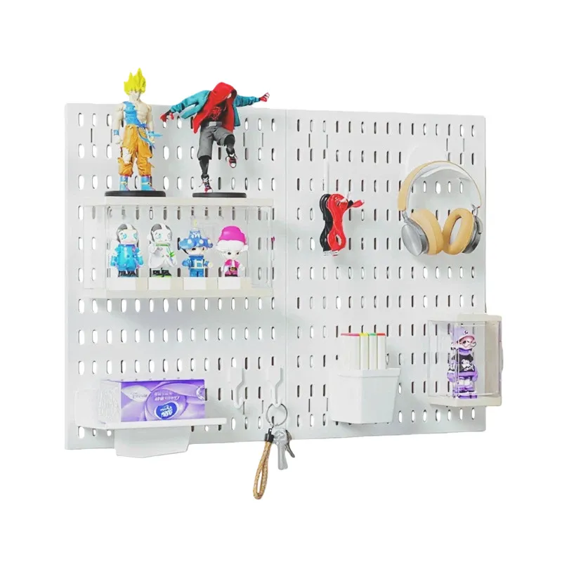 Perforated Pegboard Wall Organizer Kit - Punch-Free DIY Storage Display Rack for Entryway, Kitchen, Study - Versatile Tool Board System thumbnail 5