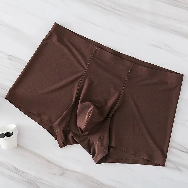 Men's Ice Silk Underwear - Breathable, Antibacterial, Seamless Boxers - Summer Thin Four-Corner Shorts - Wholesale Available thumbnail 8