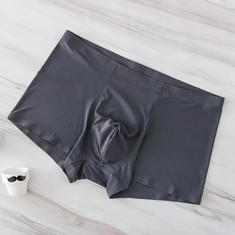 Men's Ice Silk Underwear - Breathable, Antibacterial, Seamless Boxers - Summer Thin Four-Corner Shorts - Wholesale Available thumbnail 9