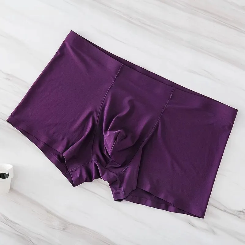 Men's Ice Silk Underwear - Breathable, Antibacterial, Seamless Boxers - Summer Thin Four-Corner Shorts - Wholesale Available thumbnail 10