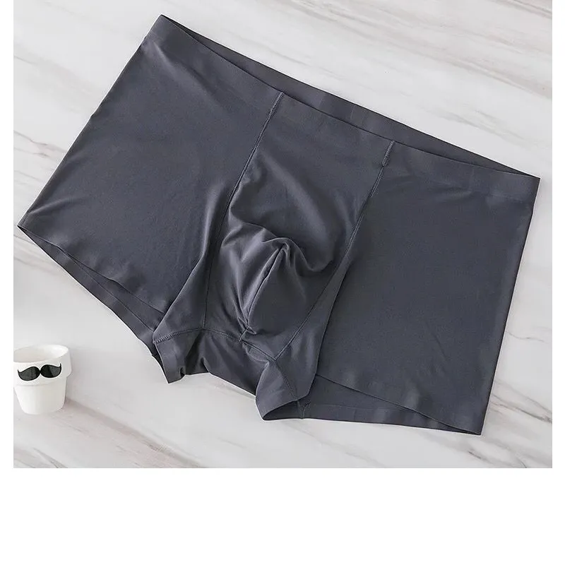 Men's Ice Silk Underwear - Breathable, Antibacterial, Seamless Boxers - Summer Thin Four-Corner Shorts - Wholesale Available thumbnail 5