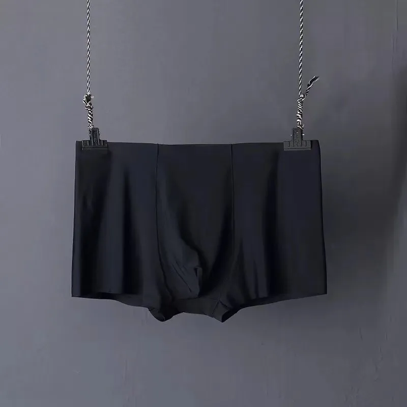 Men's Ice Silk Underwear - Breathable, Antibacterial, Seamless Boxers - Summer Thin Four-Corner Shorts - Wholesale Available thumbnail 7