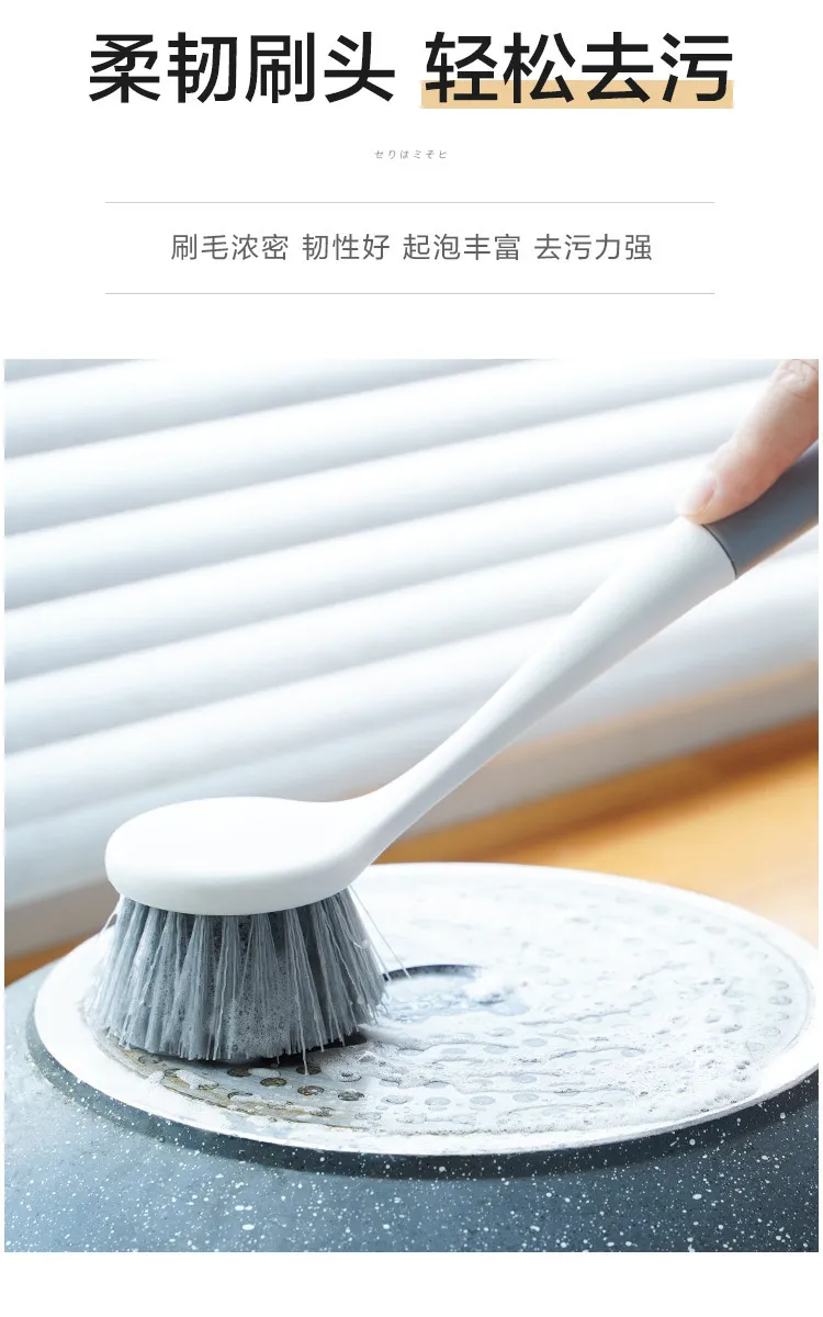 Long Handle Dish Brush for Pots and Pans - Non-Scratch Kitchen Cleaning Brush Tool for Non-Stick Cookware, Household Scrub Brush for Sink, Dishes, and Surfaces showcase 5
