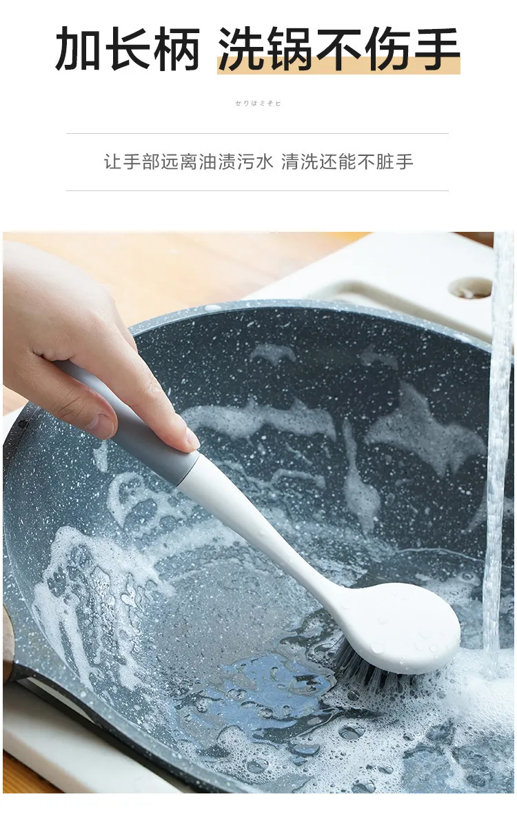 Long Handle Dish Brush for Pots and Pans - Non-Scratch Kitchen Cleaning Brush Tool for Non-Stick Cookware, Household Scrub Brush for Sink, Dishes, and Surfaces showcase 6
