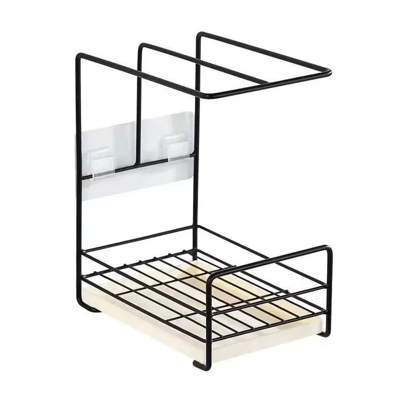 Wall Mounted Kitchen Cloth Rack - No Drill Countertop Storage Organizer for Drying Cloths, Household Items, Bathroom Drainage, Hanging Rack - Space Saving Solution thumbnail 5