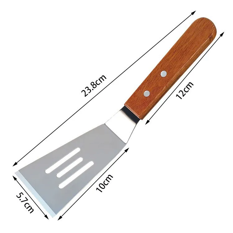 Stainless Steel Spatula Turner with Wooden Handle - Pancake, Cake, Pizza, Steak, BBQ, Griddle, and Fish Spatula - Versatile Kitchen Utensil thumbnail 7