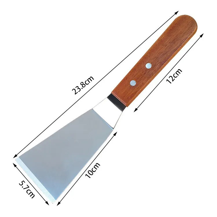 Stainless Steel Spatula Turner with Wooden Handle - Pancake, Cake, Pizza, Steak, BBQ, Griddle, and Fish Spatula - Versatile Kitchen Utensil thumbnail 6