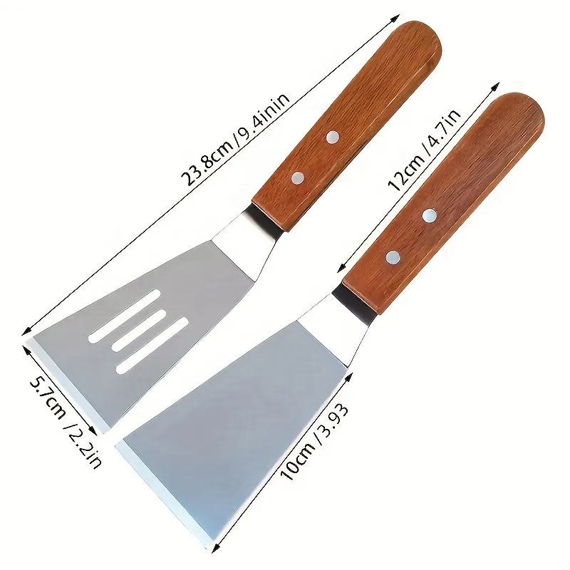 Stainless Steel Spatula Turner with Wooden Handle - Pancake, Cake, Pizza, Steak, BBQ, Griddle, and Fish Spatula - Versatile Kitchen Utensil showcase 4